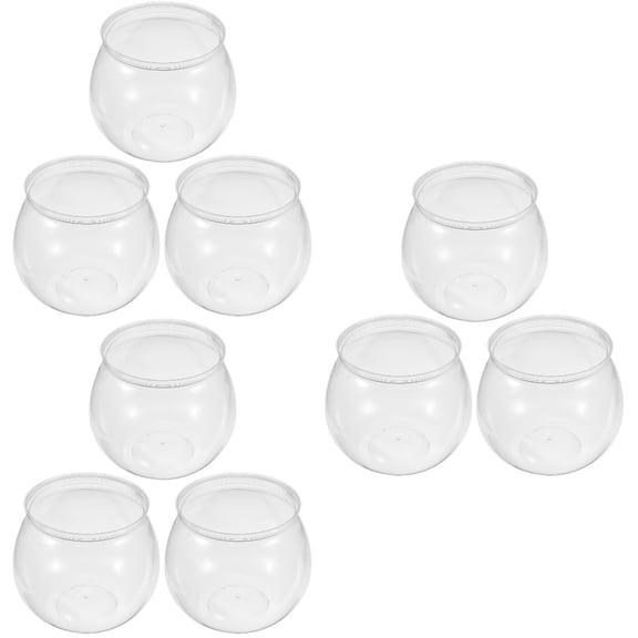 Masteelf 9 pcs Fish Bowl Plastic Small Aquarium Desktop Fish Tank Fish Bowl Betta Fish Tank