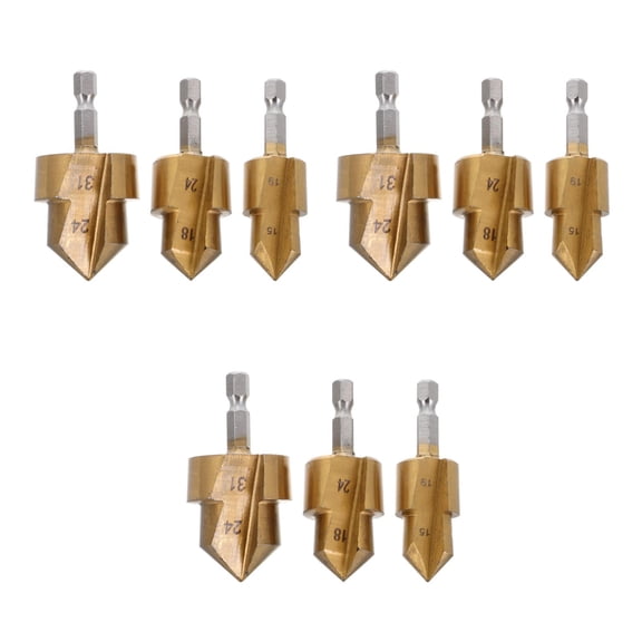 Masteelf 9 pcs  PPR Reaming Drill Bit Set For Water Pipes Features 20/25/32mm Hexagonal Shank Design For Enhanced Grip And Effective Pipe Expansion During Installation And Maintenance Tasks