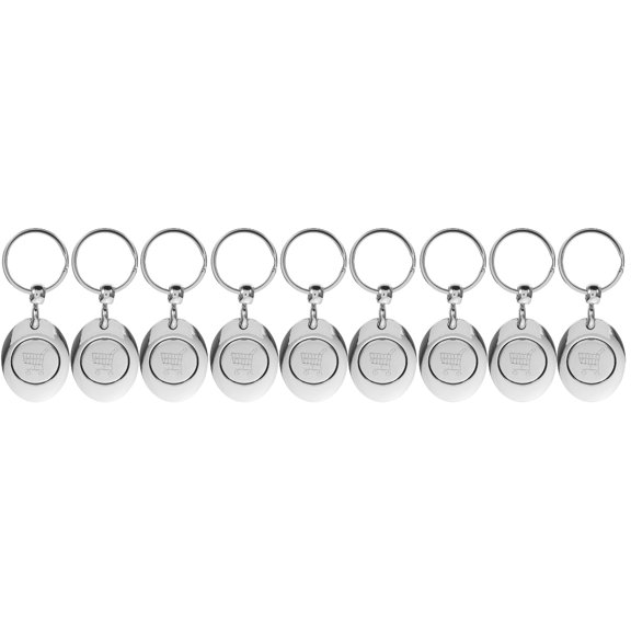 Masteelf 9 pcs  Trolley Token Keychain Metal Cart Token Keyring Shopping Cart Token Portable Trolley Token