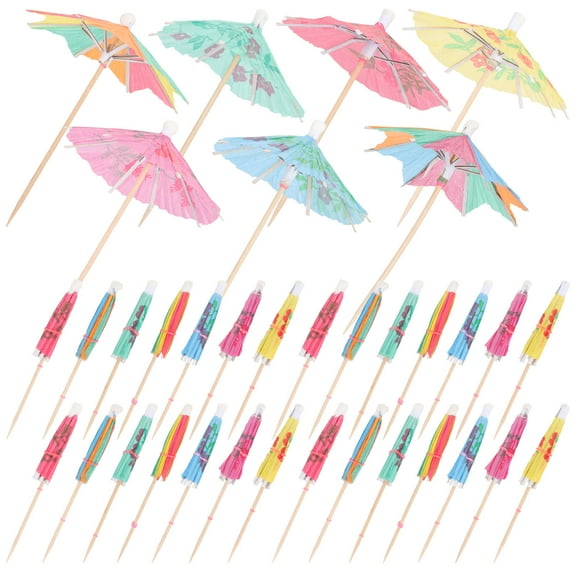 Masteelf 90pcs Fruits Paper Tiny Umbrellas Toothpicks Appetizers Fruit Picks Hawaiian Party Decorations
