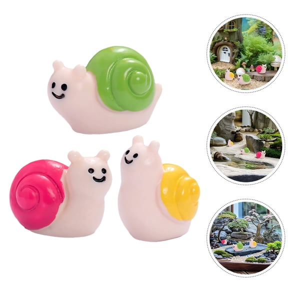 Masteelf 9pcs Resin Colorful Snail Figurines Moss Micro Landscape Animal Ornaments Miniature Snail Crafts Tiny Resin Snails Adornments