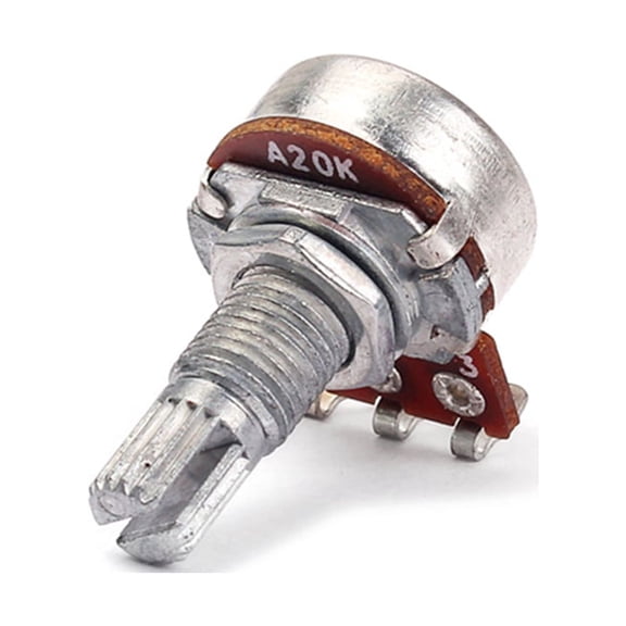 Masteelf A20K Ohm Guitar Audio Tone Potentiometer with 18mm Split Shaft Control Knob GP202 for Electric Guitars