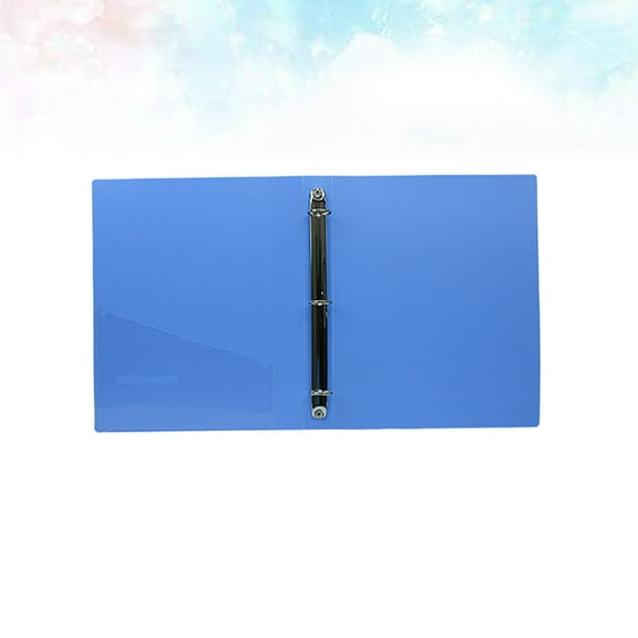 Masteelf A4 Size Plastic Lever Arch File Folders Three Hole Folder Shape Document Organizer with Round Rings for School Stationery Accessories (Blue)
