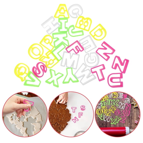Masteelf Abc Cookie Cutters 26Pcs Plastic for Baking and Diy Design Assorted Color 5x4.5x1cm