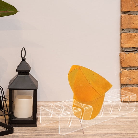 Masteelf Acrylic Hat Holder for Desktop Transparent Display Rack Safe Practical Vintage Style 2pcs