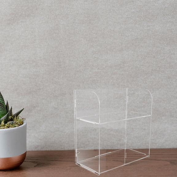 Masteelf Acrylic Makeup Storage Box with Compartments for Skincare and Nail Polish 2 Layer Storage Box for Vanity and Desktop Organization