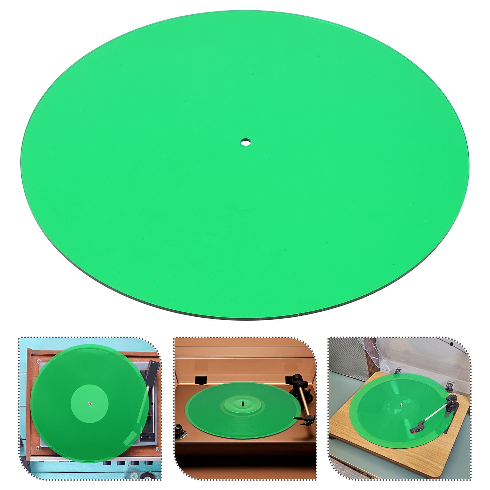 GTB Acrylic Turntable Mat Reduce Noise Improved Sound Quality Anti Static Slipmat For Lp Records 12in Bl