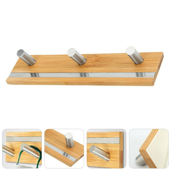 Masteelf Adhesive Rail Rack Towel Hook Hanger with Multiple Hooks for Bathroom Kitchen and Baby Items