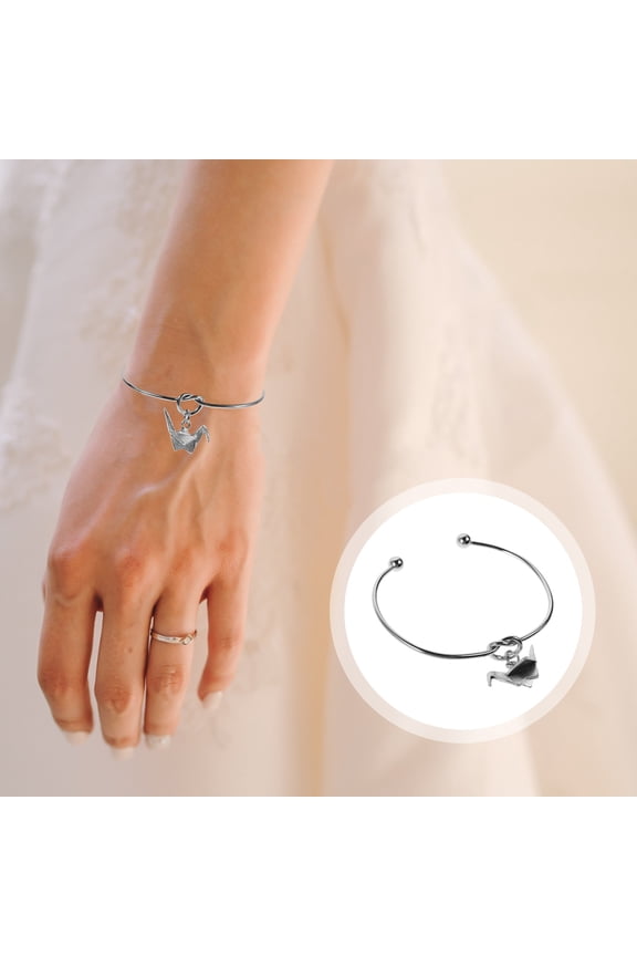 Adjustable Crane Couple Bracelet, Delicate Fashionable Open Bangle Wristband, Simple Stylish Wrist Jewelry for Men and Women