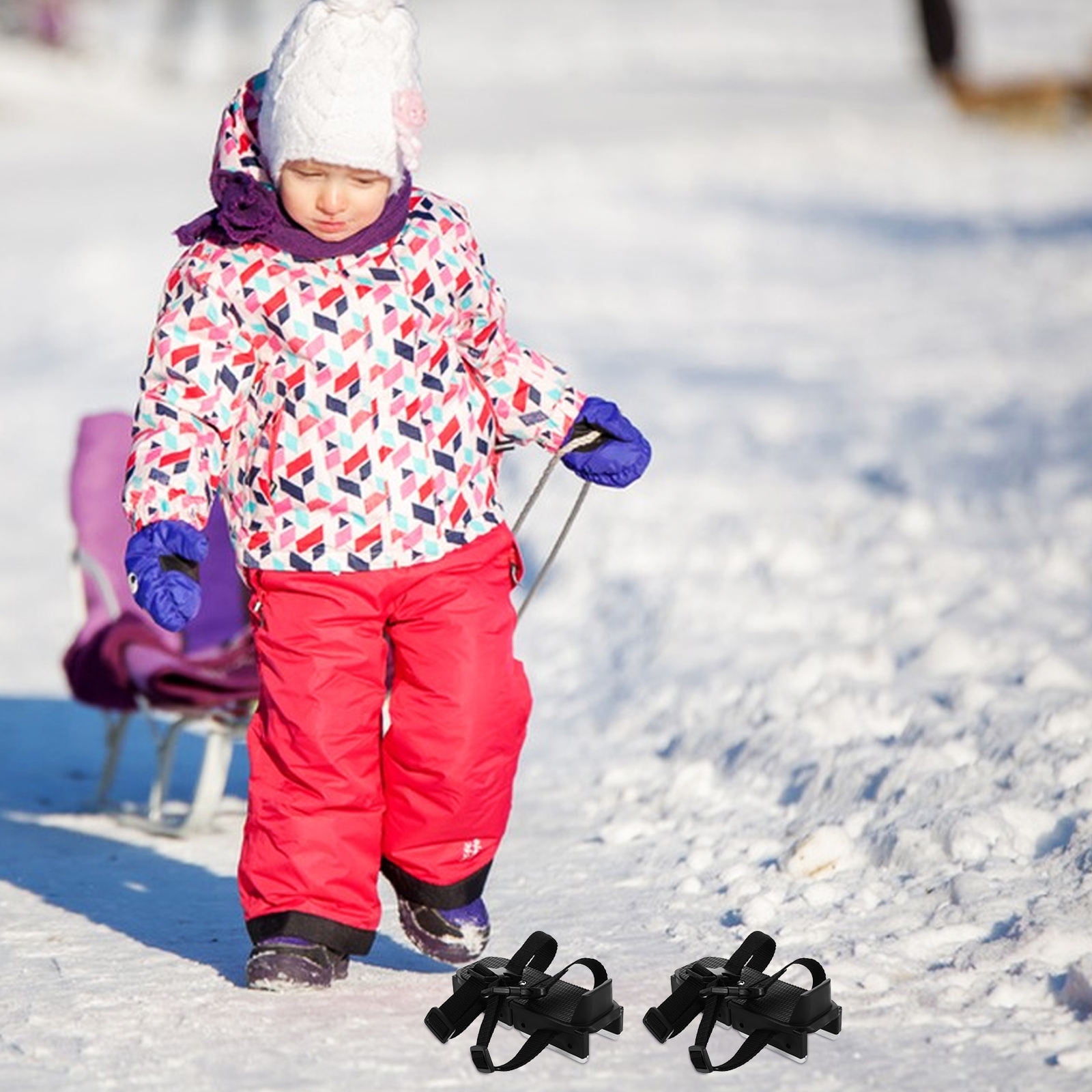 Masteelf Adjustable Kids Ice Skates with Fixing Straps for Stability and Comfortable Fit Black plastic