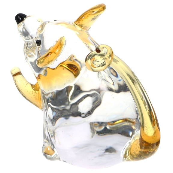 Masteelf Adorable Mouse Decoration Crystal Animal Sculpture Decor 2pcs Cute Mouse Figurine