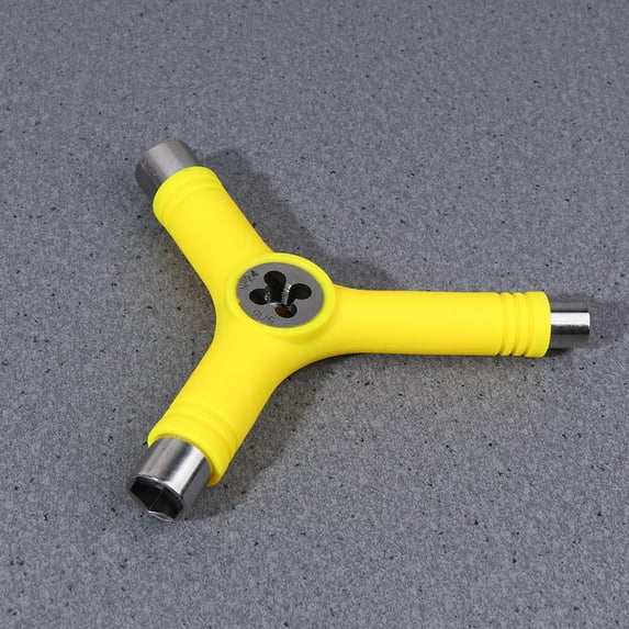 Masteelf Y-Shaped Skateboard Repair Tool Metal and Nylon Pocket Size for Quick Skateboard Adjustments Yellow