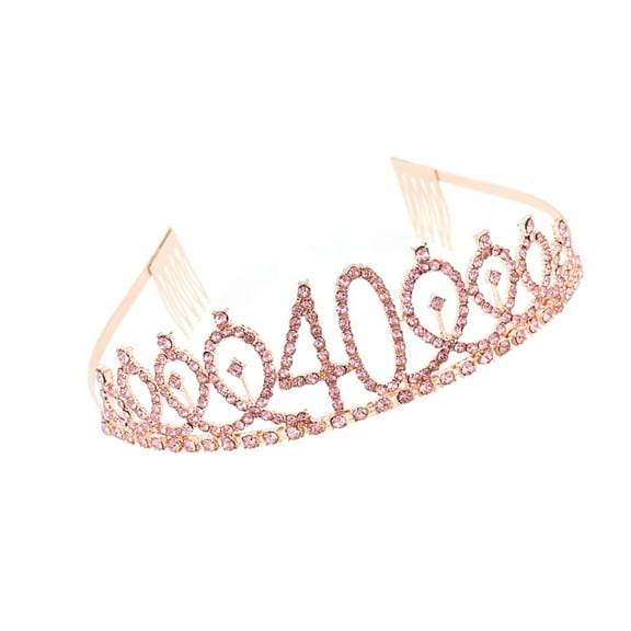 Masteelf Alloy Crown Rhinestone Gold Tiaras Favors 40 Birthday Party Decorations Bride