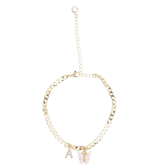 Masteelf Butterfly Alphabet Charm Anklet for Women - Elegant, Stylish Adjustable Bracelet Jewelry