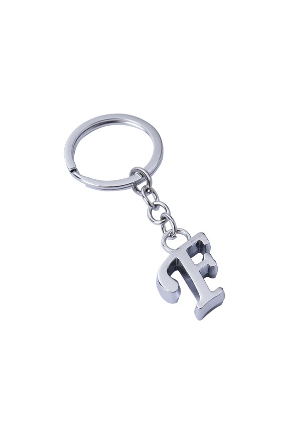 Alphabet Letter Pendant Keyring Creative Alloy Keychain Cool Car Keyring Handbag Phone Pendant Charms Gift (F)