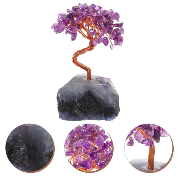 Masteelf Amethyst Crystal Tree Statue for Decor Violet Color Safe Reliable Material Prosperity Luck Wealth 6