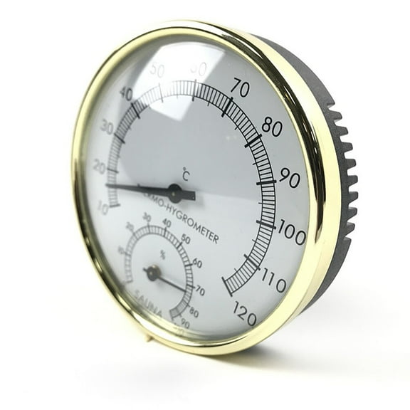 Masteelf Analog Humidity Temperature Meter Mini Hygrothermograph Golden