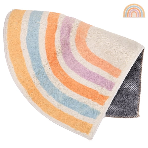 HEATSHAKING Half-Round Polyester Door Mat for Indoor Use 1Set 23.6x15.7in