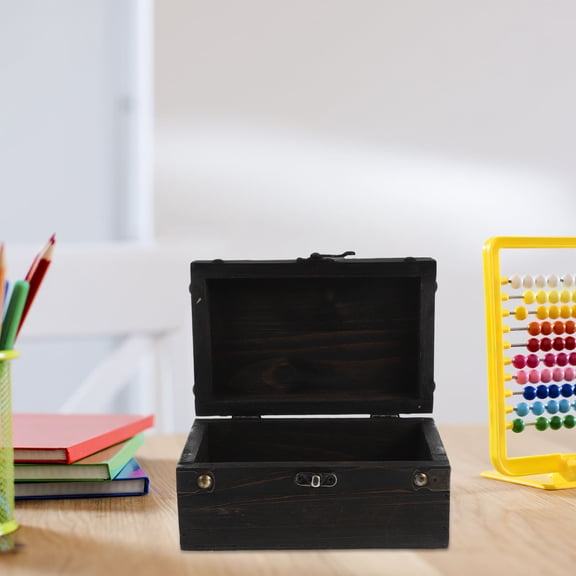 Masteelf Antique Treasure Chest Trunk Box Decorative Chest Box Vintage Wooden Storage with Clasp Ideal for Jewelry Keepsakes and Home Decoration