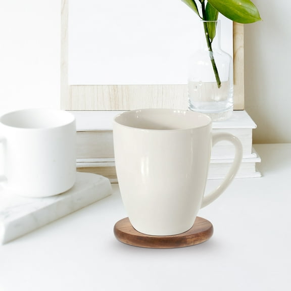 Masteelf Antiskid Cup Mat for Home Use Decorative Plastic Table Protector in Light Brown 3.5 Inches