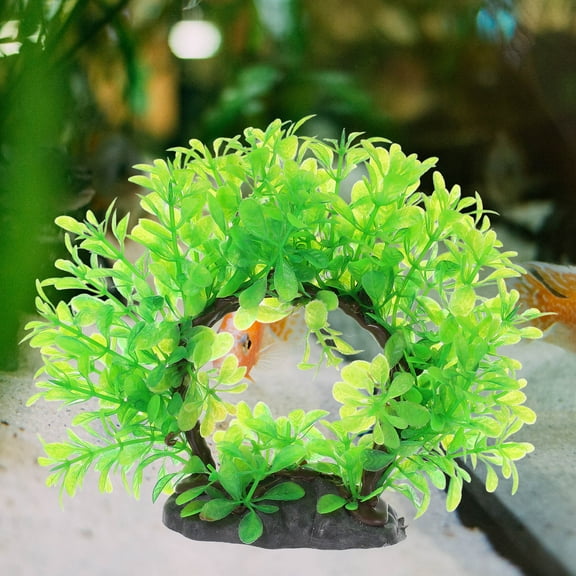 Masteelf Small Green Artificial Aquarium Plants for Fish Tank Decor, Realistic Plastic Water Plants for Betta and Tropical Fish Tank Landscaping