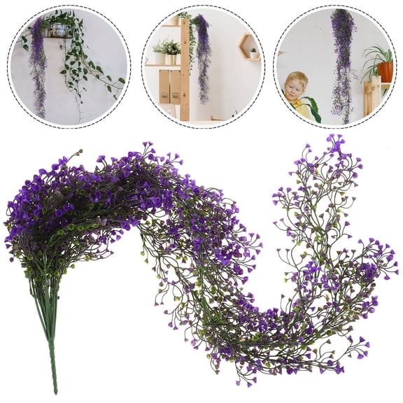 Masteelf Lavender Faux Hanging Plants, Artificial Ferns for Wall Decoration, Fake Hanging Greenery for Home, Garden, Wedding & Party Indoor Outdoor