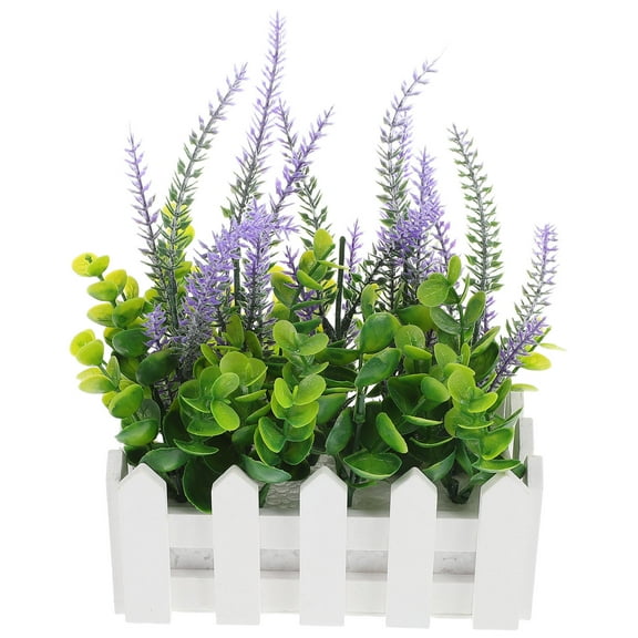 Masteelf Artificial Lavender Plant In Pots Faux Lavender Flowers Decor Fake Flowers Potted Plant For Bathroom Bedroom Kitchen Farmhouse Home Violet