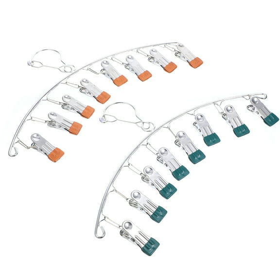 Masteelf Assorted Color Clip Hangers with Strong Stainless Steel Clips for Drying Multiple Clothes at Once 2pcs