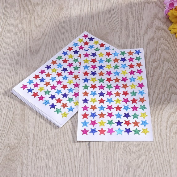 Masteelf 4800pcs Assorted Adhesive Star Stickers for Crafts and Decoration, Shiny Paper Stickers for Projects and Scrapbooking