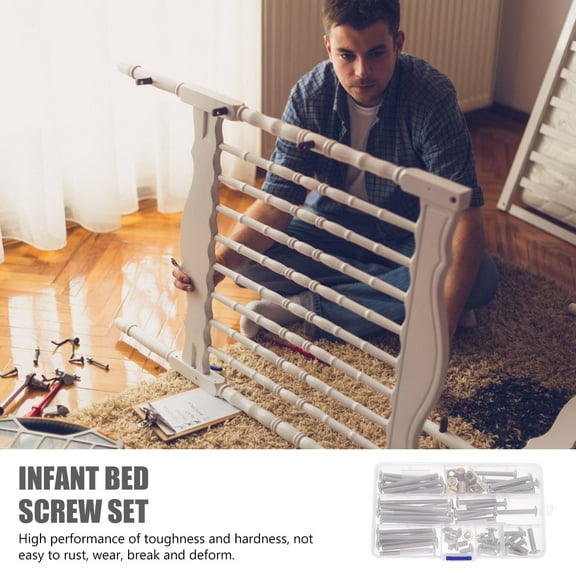Masteelf  Baby Bed Crib Screws Replacement Nut Set Small Nuts Infant Hardware Kit