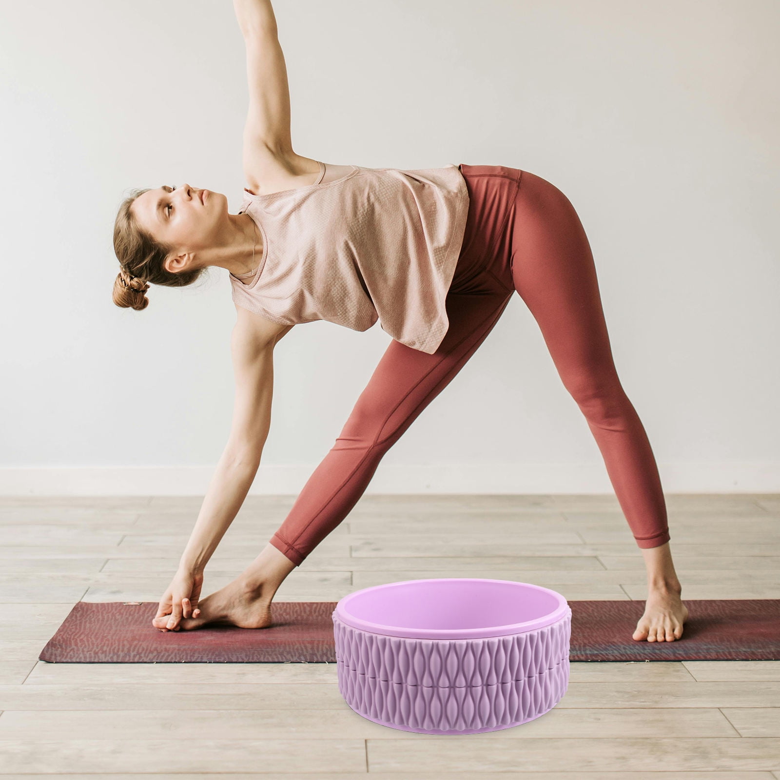 Masteelf Back Stretching Wheel & Pilates Ring Yoga Equipment Training Wheel Eva Foam Roller For Back-Bend And Everyday Yoga Practice