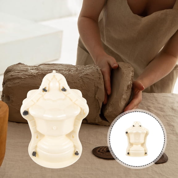 WRITWAA Plastic Roman Column Balustrade Mold for Garden Decoration Beige, Outdoor Patio Railing 1 Piece