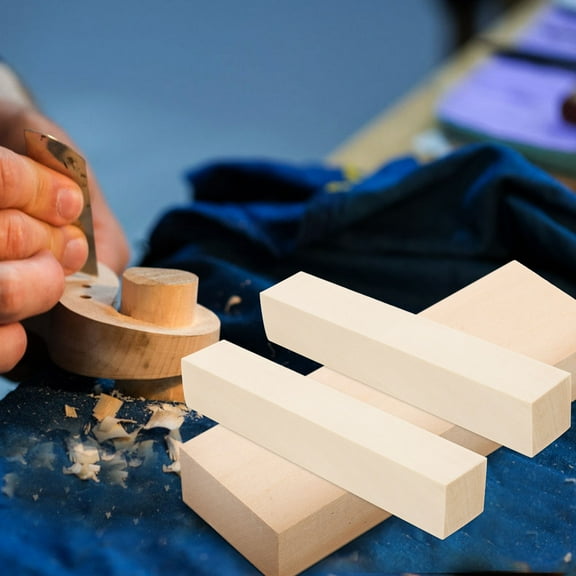 Masteelf Basswood Carving Blocks for DIY Crafts and Home Decorate 10pcs Beige Color Softwood Texture Ideal