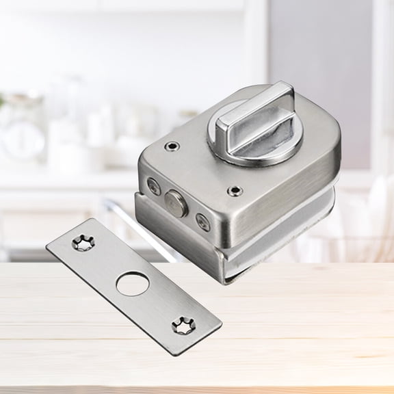 Masteelf Bathroom Shop Sliding Door Double Door Double Safety Lock(Silver)