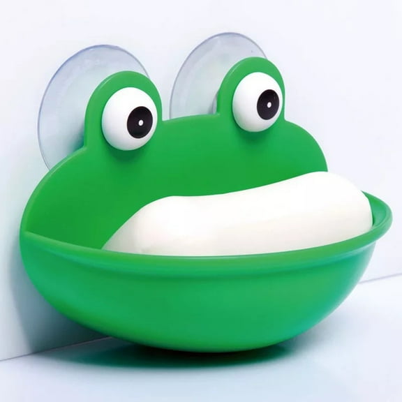 HEATSHAKING Green ABS Frog Soap Drain Rack for Bathroom Organization - 1Pc