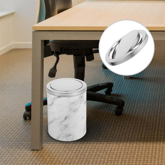 Masteelf Bathroom Trash Can Lid Replacement Office Garbage Bin Cover Silver