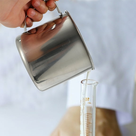 OFFIGAM Stainless Steel Beaker with Clear Measurement Scales and Smooth Exterior for Home and Laboratory Use