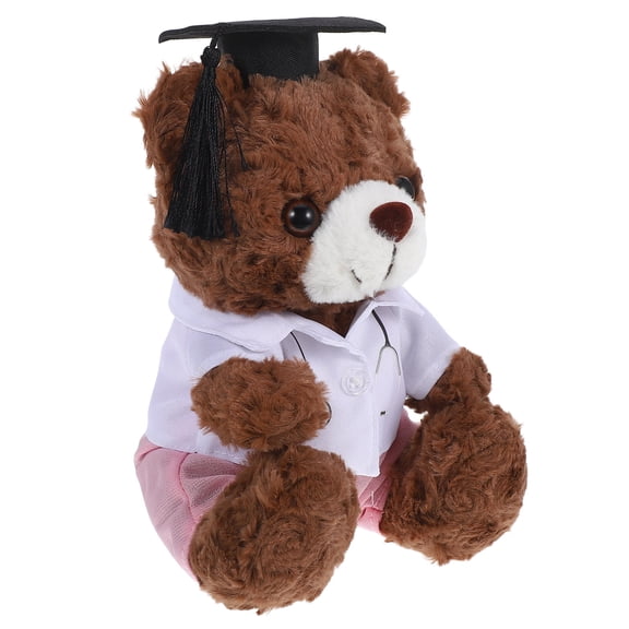 Masteelf Bear Stuffed Animal Graduation Bear Cute Graduation Plush Bear Doctor Bear Doctor Uniform Bear High School Grad Student Gift