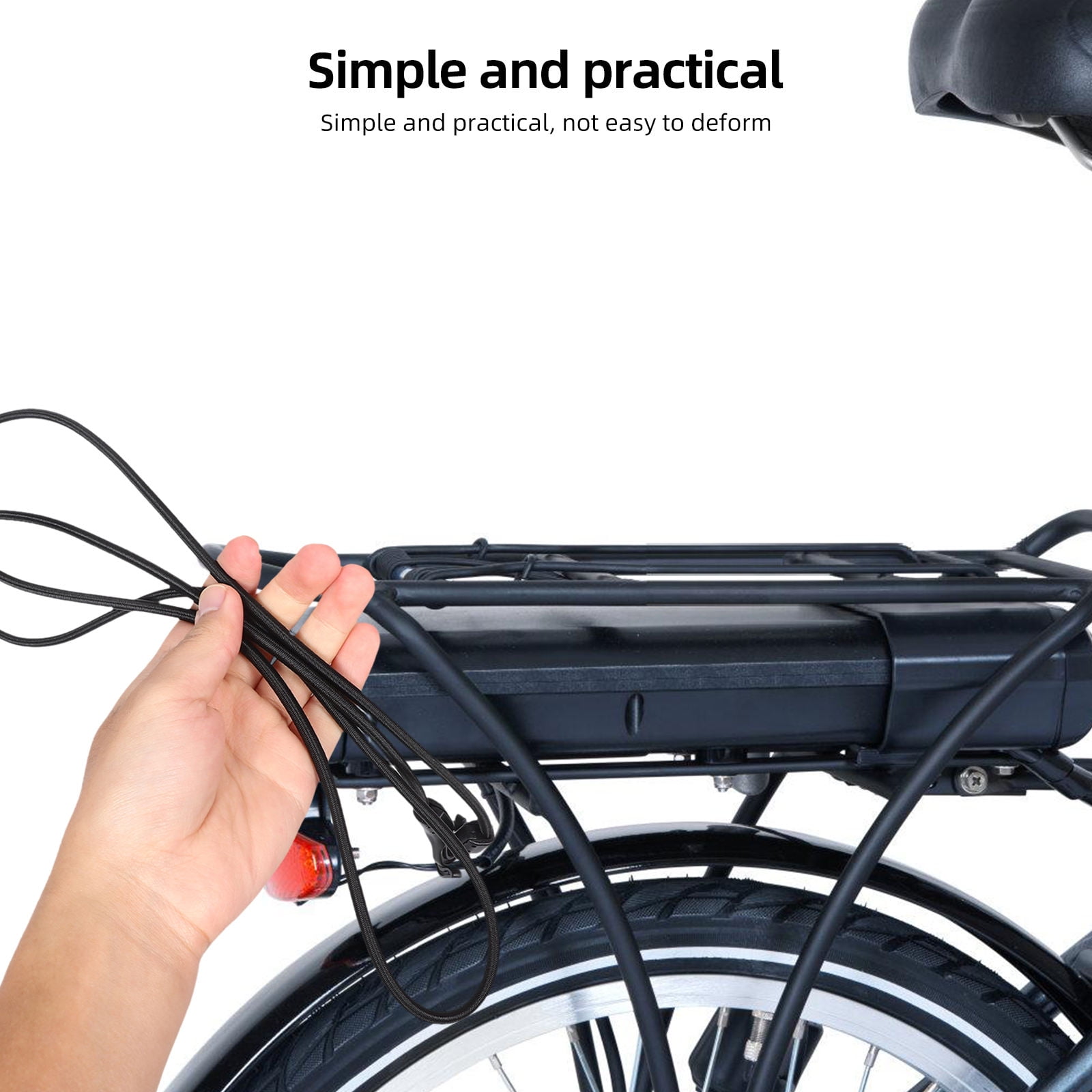Masteelf Bicycle Elastic Rope Bike Straps With Hooks Bicycle Rack Bungee Cycle Hook Rope Luggage Tied Rope For Securing Motorcycle Basket
