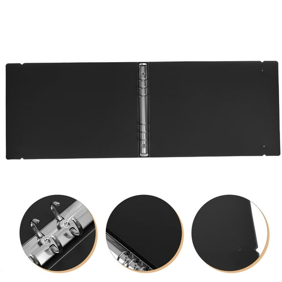 Masteelf Binders for School Aesthetic Notebook Shell Folders File Black