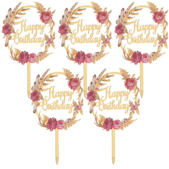 LOLIPPYY Cake Inserting Decorations Acrylic Multicolor 5Pcs