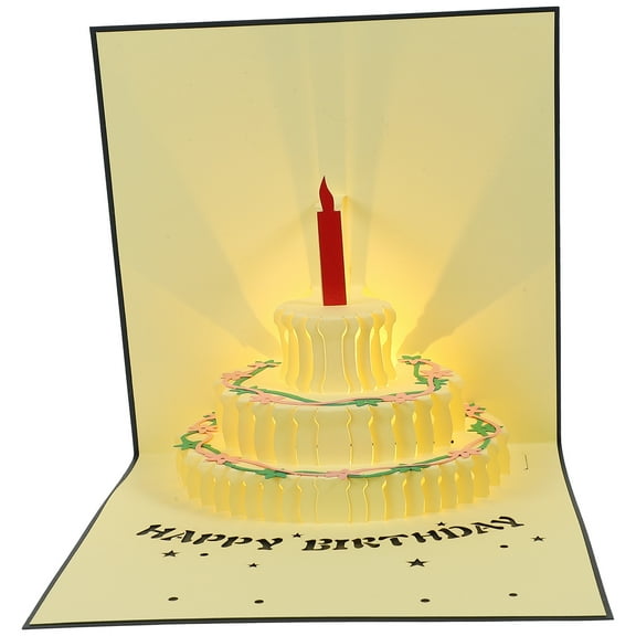 Masteelf Birthday Gift Card 3D Greeting Card Birthday Music Blessing Card Birthday Light Up Card for Girls