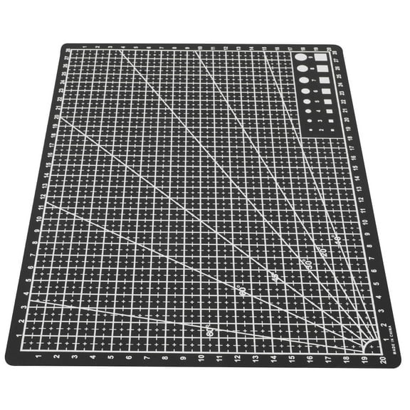 Masteelf Black A4 Double-Sided Cutting Mat with Nonslip Base, Measurement Grid for Crafts, Precision Carving and Art Projects