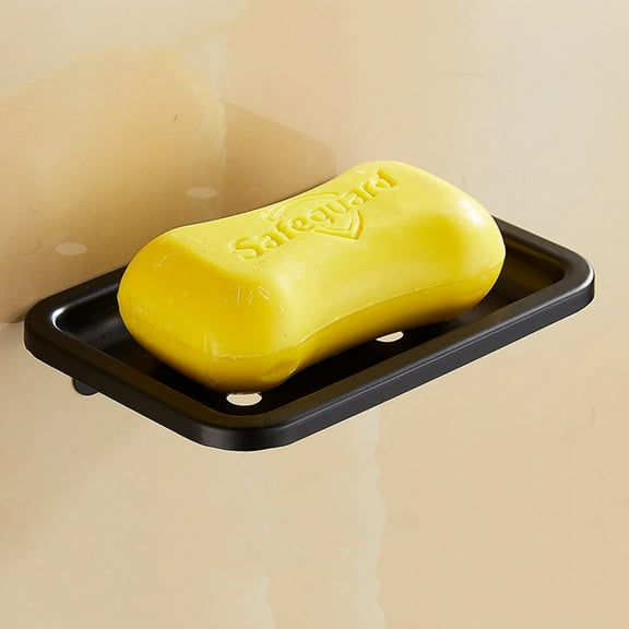 Masteelf Black Aluminum Soap Holder with Drainage Holes for Bathroom Wall Mounted Easy Installation