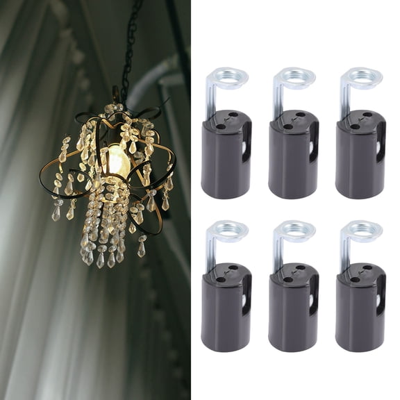 Masteelf Black Candelabra Base Light Sockets for Lamps, Plastic and Iron Construction, 9-Pack Replacement Bulb Holders