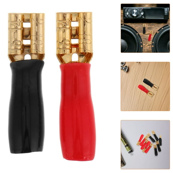 Masteelf Black Copper Crimp Terminals for Car Audio Speaker Wire Connectors 10 Pcs Versatile Application