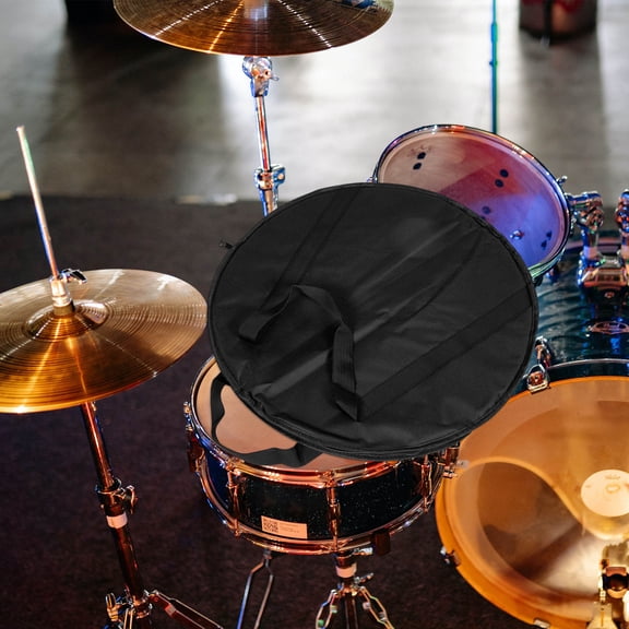 Masteelf Black Cotton Cymbal Bag for Electronic Drum Storage with Durable Oxford Cloth and Protective Padding