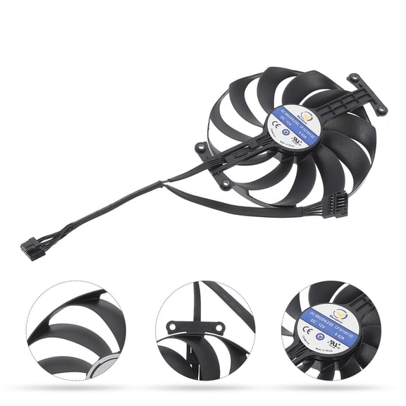 LOLIPPYY Silent Black GPU Cooling Fan for Graphics Card Compact Design Easy Usage