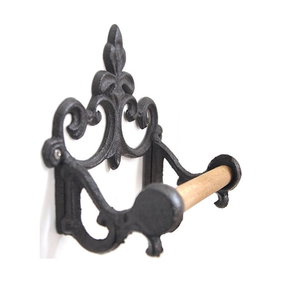 WRITWAA Cast Iron Wall Hanging Paper Shelf Black Space-Saving Design for Home Use