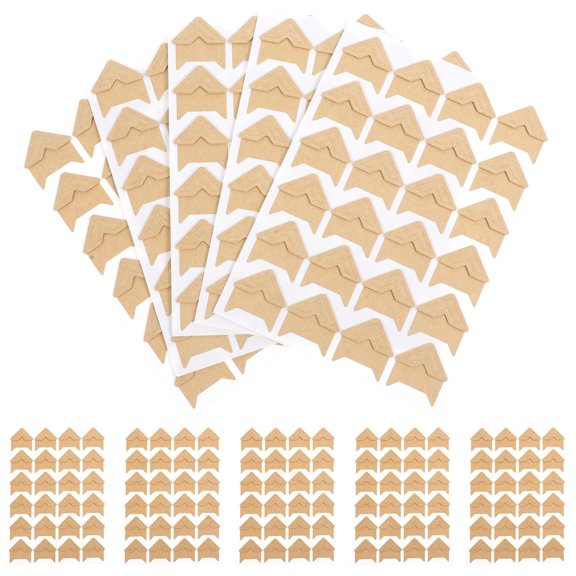 Masteelf Black Paper Photo Corners for DIY Use Scrapbooking Journaling with Adhesive Technology 10 Sheets